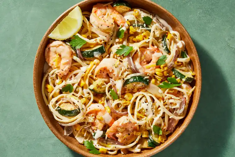 Creamy Lemon-Garlic Shrimp Linguine