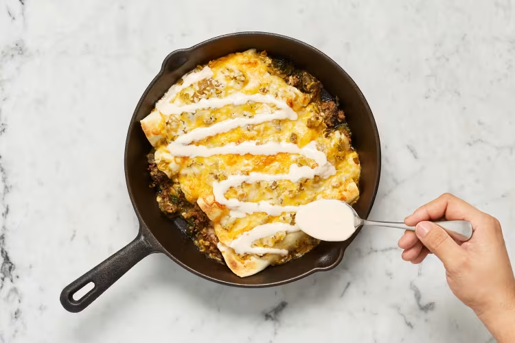 One-Pan Beef Enchiladas Verdes