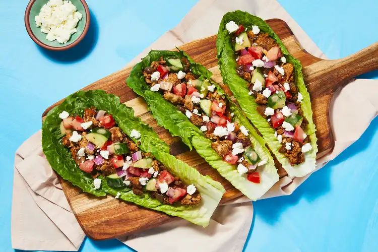 Turkey &amp; Greek Salad Lettuce Wraps